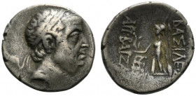 Kings of Cappadocia, Ariobarzanes I Philoromaios (95-63 BC). AR Drachm (17mm, 3.73g, 1h). Mint A (Eusebeia-Mazaka), uncertain year (23?). Diademed hea...