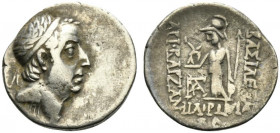 Kings of Cappadocia, Ariobarzanes I Philoromaios (95-63 BC). AR Drachm (18.5mm, 3.60g, 12h). Mint A (Eusebeia-Mazaka), year 31 (65/4 BC). Diademed hea...