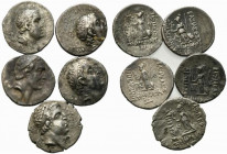 Kings of Cappadocia, Ariobarzanes I (96-63 BC). Lot of 5 AR Drachms. Lot sold as is, no return