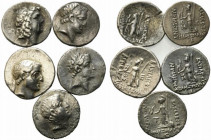 Kings of Cappadocia, lot of 5 AR Drachms, to be catalog. Lot sold as is, no return