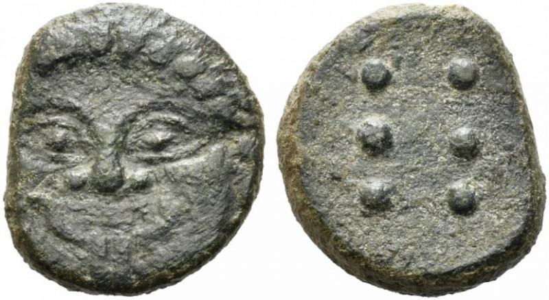 Sicily, Himera, c. 430-420 BC. Æ Hemilitron or Hexonkion (25mm, 11.85g). Gorgone...