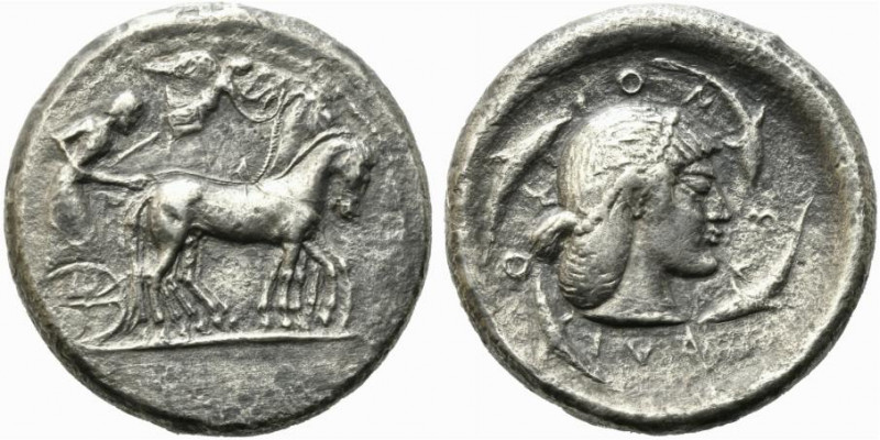 Sicily, Syracuse, c. 485-466 BC. AR Tetradrachm (26mm, 15.76), c. 480-470 BC. Ch...