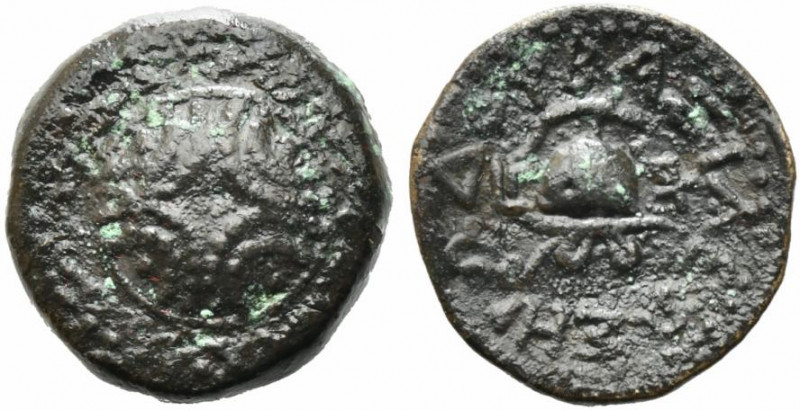 Judaea, Herod I the Great (40-4 BCE). Æ Four Prutot (18mm, 4.17g). Mint in Samar...