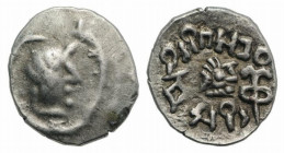 Arabia, Himyarites & Sabaeans. ‘Mdn Byn, Mid-late 1st century AD. AR Unit (14mm, 1.52g, 3h). Head r. within circular torque [ending in serpent’s head ...