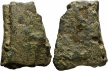 Anonymous, 8th-3rd centuries BC. Æ Aes Rude (73x55x34mm, 749g). Irregular cast lump. ICC 1. Green patina