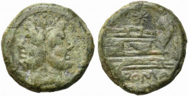 Star series, Rome, 169-158 BC. Æ As (29mm, 18.03g). Laureate head of Janus. R/ Prow of galley r.; star above. Crawford 196/1; RBW 842. Near VF