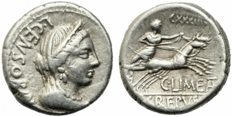 Pub. Crepusius, C. Mamilius Limetanus, and L. Censorinus, Rome, 82 BC. AR Denari...