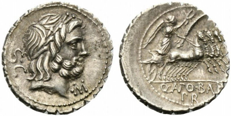 Q. Antonius Balbus, Rome, 83-82 BC. AR Serrate Denarius (19mm, 3.96g, 6h). Laure...