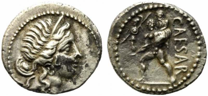 Julius Caesar, military mint in North Africa, late 48-47 BC. AR Denarius (18mm, ...