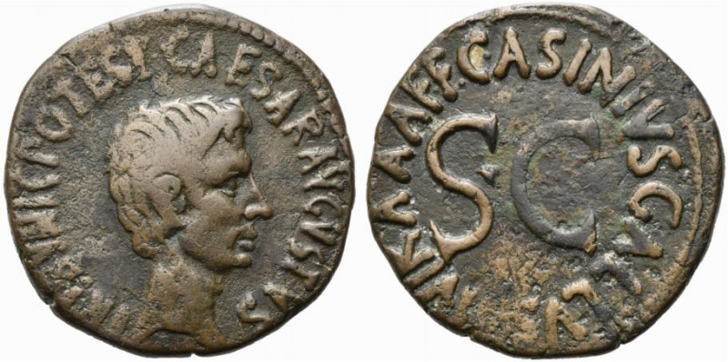 Augustus (27 BC-AD 14). Æ As (28mm, 11.26g). C. Asinius Gallus, triumvir monetal...