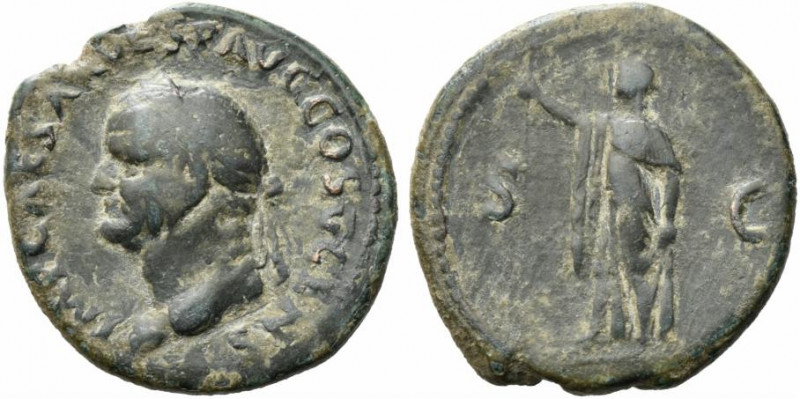 Vespasian (69-79). Æ As (26mm, 8.00g). Rome, AD 74. Laureate head l. R/ Spes adv...