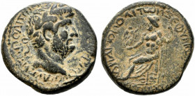 Hadrian (117-138). Cilicia, Zephyrium. Æ (26mm, 14.08g). Laureate head r. R/ Zeus seated, l., holding nike and sceptre. RPC III 3250; SNG Leypold 2719...
