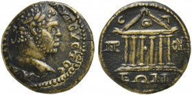 Caracalla (198-217). Bithynia, Prusa ad Olympum. Æ (20mm, 5.35g, 7h). Laureate head r. R/ Hexastyle temple. SNG von Aulock 874. About EF

Ex Numismati...