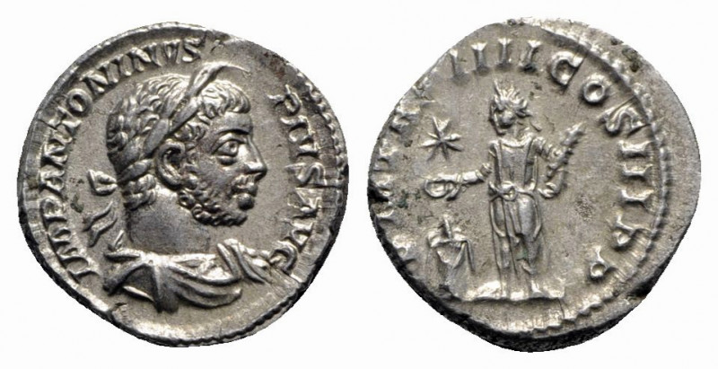 Elagabalus (218-222). AR Denarius (19mm, 3.78g, 12h). Rome, AD 221. Laureate and...