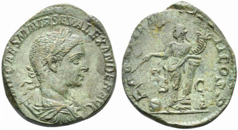 Severus Alexander (222-235). Æ Sestertius (28mm, 23.12g, 12h). Rome, AD 223. Lau...