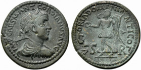 Gordian III (238-244). Pisidia, Antioch. Æ (34mm, 26.61g). Laureate, draped and cuirassed bust r. R/ Victory advancing l., holding wreath and palm. RP...