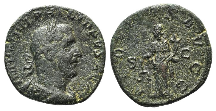Philip I (244-249). Æ Sestertius (29mm, 15.36g, 12h). Rome, AD 246. Laureate, dr...