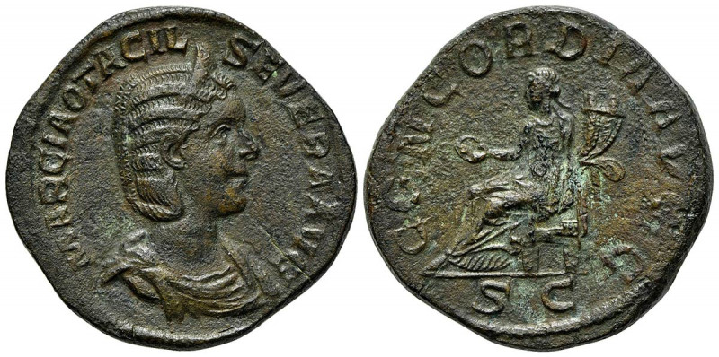 Otacilia Severa (Augusta, 244-249). Æ Sestertius (30mm, 18.90g, 12h). Rome, AD 2...