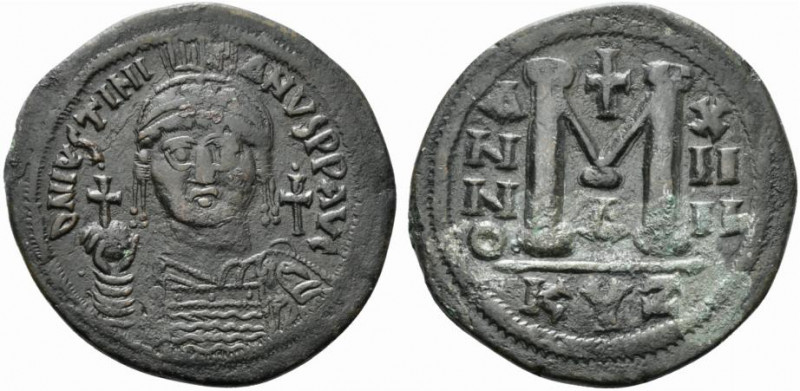 Justinian I (527-565). Æ 40 Nummi (31.5mm, 22.22g, 6h). Cyzicus, year 14 (540/41...