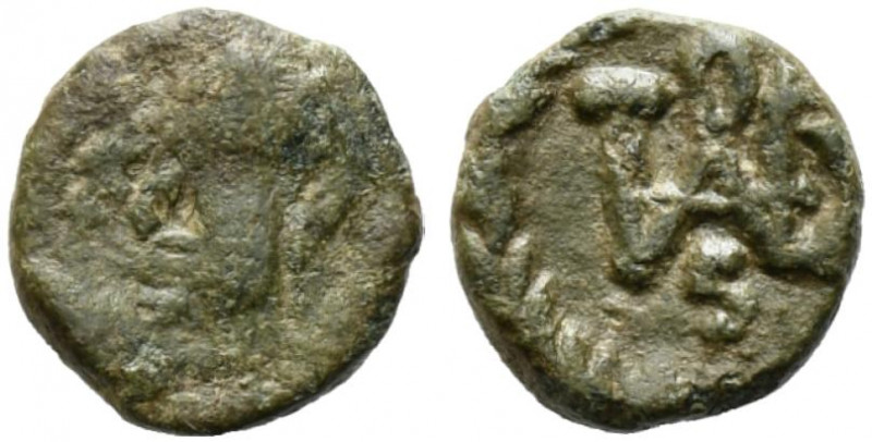 Ostrogoths, Theodahad (534-536). Æ (8mm, 0.54g). Rome. Diademed, draped and cuir...