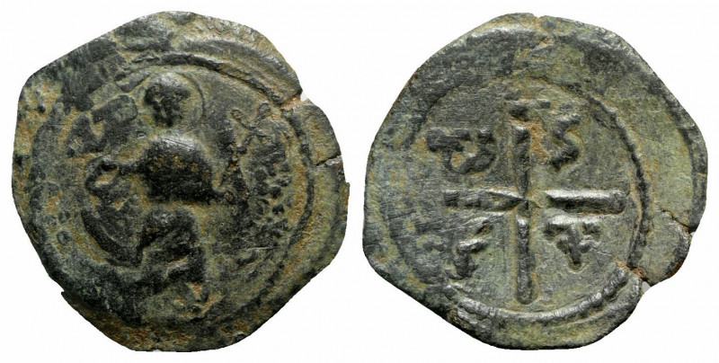 Crusaders, Antioch. Tancred (Regent, 1101-03, 1104-12). Æ Follis (24mm, 4.89g, 6...