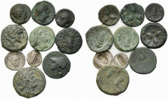 Magna Graecia, lot of 10 AR and Æ coins, to be catalog. Lot sold as is, no return