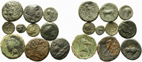 Magna Graecia and Sicily, lot of 10 Æ coins, to be catalog. Lot sold as is, no return