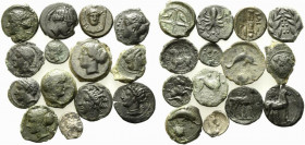 Sicily, lot of 14 AR and Æ coins, to be catalog. Lot sold as is, no return