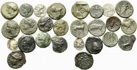 Sicily, lot of 13 Æ coins, to be catalog. Lot sold as is, no return