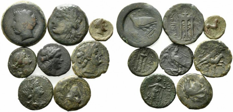 Sicily, lot of 8 Æ coins, to be catalog. Lot sold as is, no return