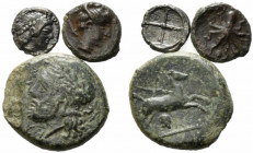 Sicily, lot of 3 AR and Æ coins, to be catalog. Lot sold as is, no return