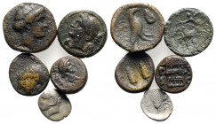Lot of 5 Greek AR and Æ coins, to be catalog. Lot sold as is, no return