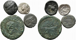 Mixed lot of 4 AR and Æ coins, including Greek and Roman Republican, to be catalog. Lot sold as is, no return