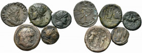 Lot of 5 Greek and Roman Æ coins, to be catalog. Lot sold as is, no return