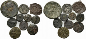 Mixed lot of 10 Æ coins, including Greek, Roman and Byzantine, to be catalog. Lot sold as is, no return
