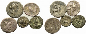 Lot of 5 Roman Republican and Roman Imperial, AR and Æ coins, to be catalog. Lot sold as is, no return