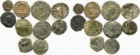 Lot of 10 Late Roman Imperial AR and Æ coins, to be catalog. Lot sold as is, no return