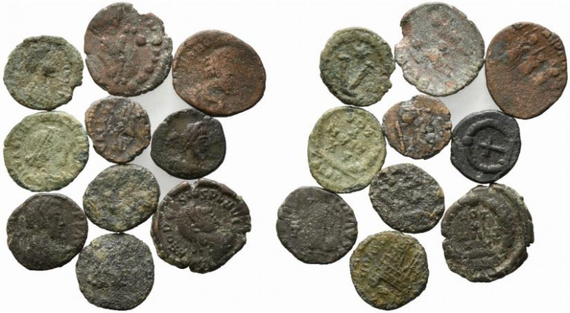 Lot of 10 Late Roman Imperial Æ coins, to be catalog. Lot sold as is, no return