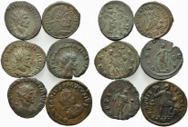 Lot of 6 Late Roman Imperial Æ coins, to be catalog. Lot sold as is, no return
