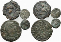 Lot of 4 Late Roman Imperial Æ coins, to be catalog. Lot sold as is, no return