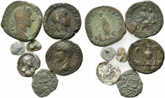 Lot of 7 Roman Imperial and Byzantine AR and Æ coins, to be catalog. Lot sold as is, no return