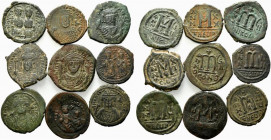 Lot of 9 Byzantine Æ Folles, to be catalog. Lot sold as is, no return