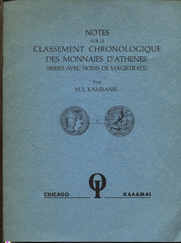 KAMBANIS M. L. – Notes sur le classement cronologique des monnaies d’Athenes ( s...