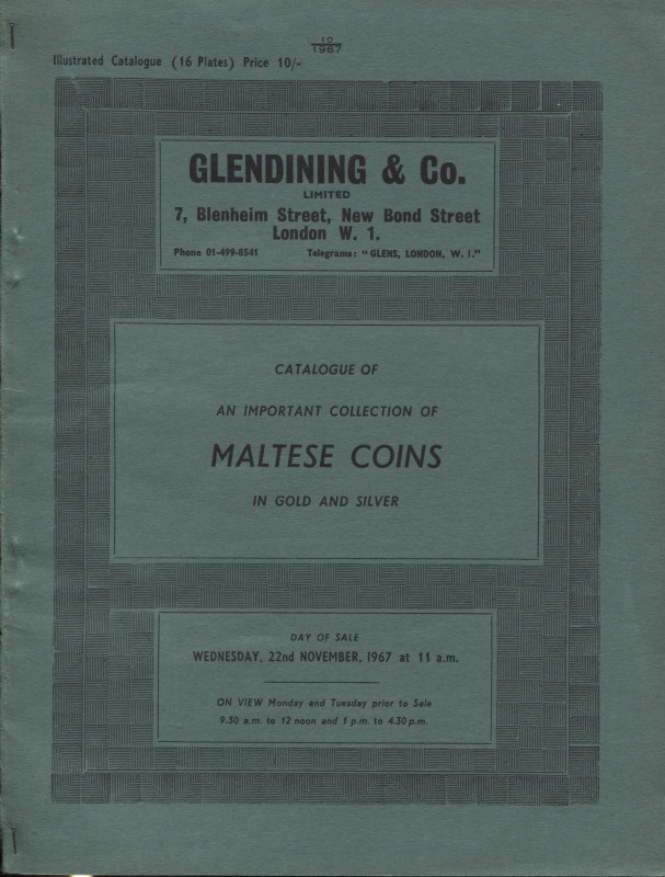 GLENDINING & CO. London, 22 – November, 1967. Catalogue of important collection ...