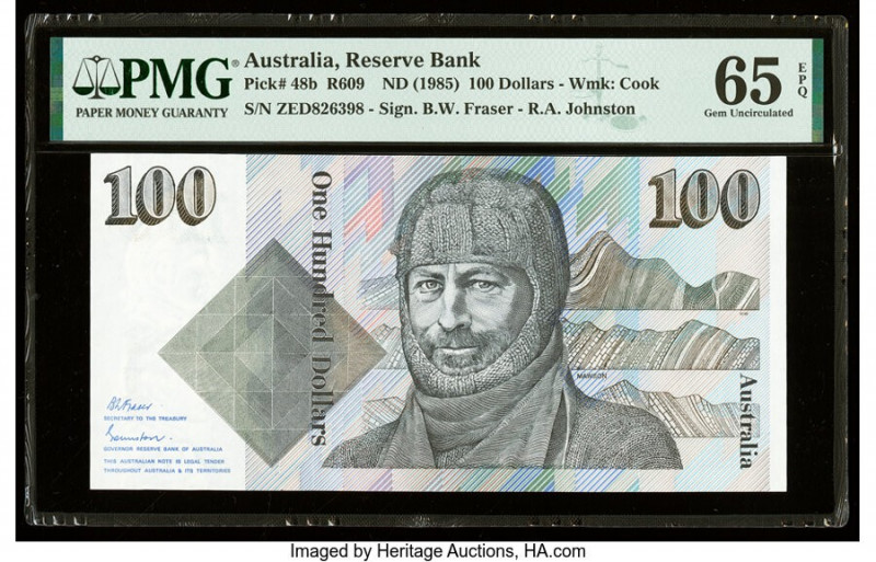 Australia Australia Reserve Bank 100 Dollars ND (1985) Pick 48b R609 PMG Gem Unc...