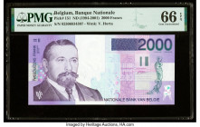 Belgium Banque Nationale de Belgique 2000 Francs ND (1994-2001) Pick 151 PMG Gem Uncirculated 66 EPQ. 

HID09801242017

© 2022 Heritage Auctions | All...