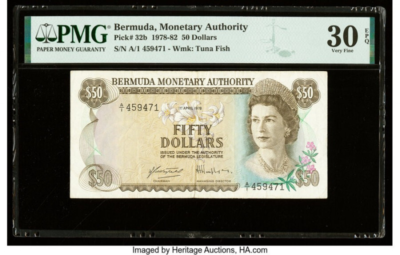 Bermuda Monetary Authority 50 Dollars 1.4.1978 Pick 32b PMG Very Fine 30 EPQ. 

...