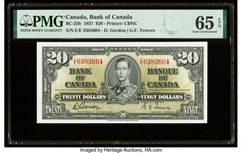 Canada Bank of Canada $20 2.1.1937 BC-25b PMG Gem Uncirculated 65 EPQ. 

HID0980...