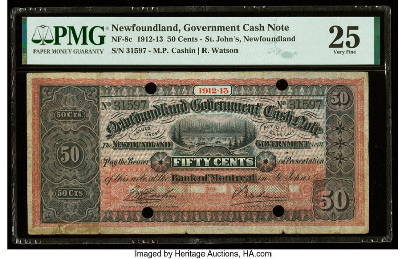 Canada Newfoundland Government Cash Note 50 Cents 1912-13 Pick Newfoundland A10 ...