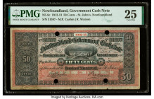 Canada Newfoundland Government Cash Note 50 Cents 1912-13 Pick Newfoundland A10 NF-8c PMG Very Fine 25. Four POCs are present on this example.

HID098...